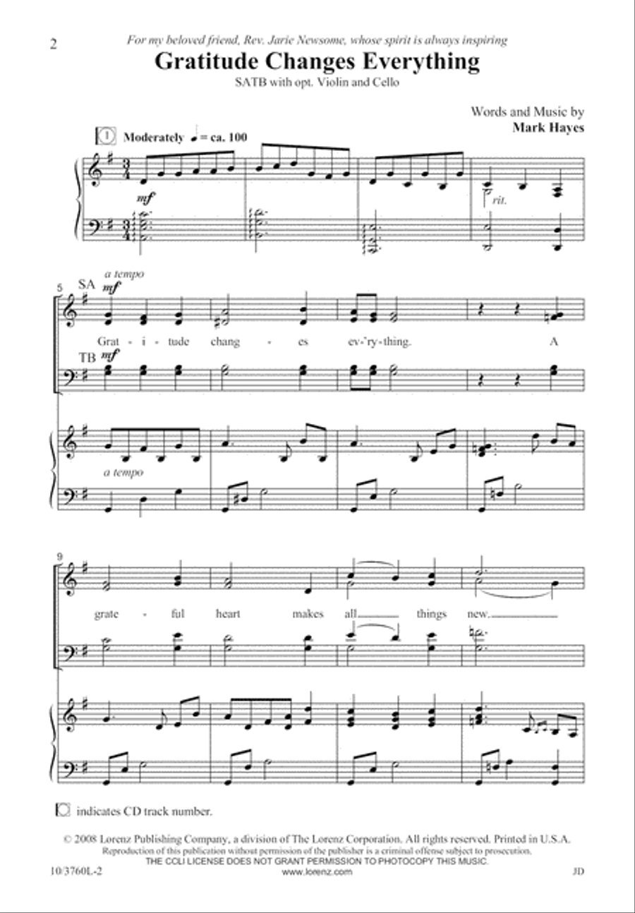Gratitude Changes Everything 4-Part scores gallery preview page 3