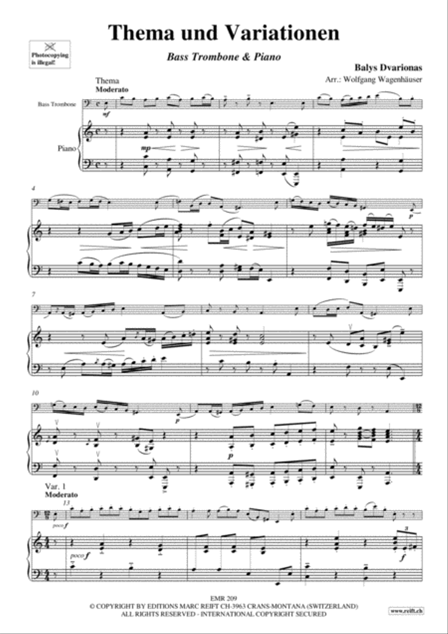 Thema und Variationen Thema und Variationen Bass Trombone scores gallery preview page 4