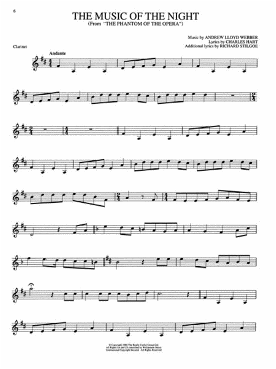 The Phantom of the Opera (Clarinet)
