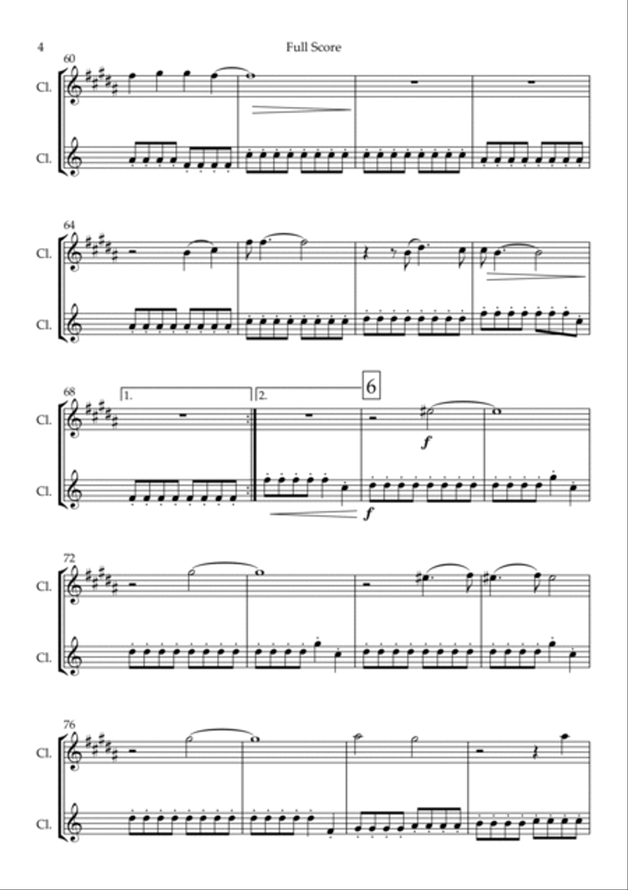 City Of Blinding Lights Clarinet Duet scores gallery preview page 4