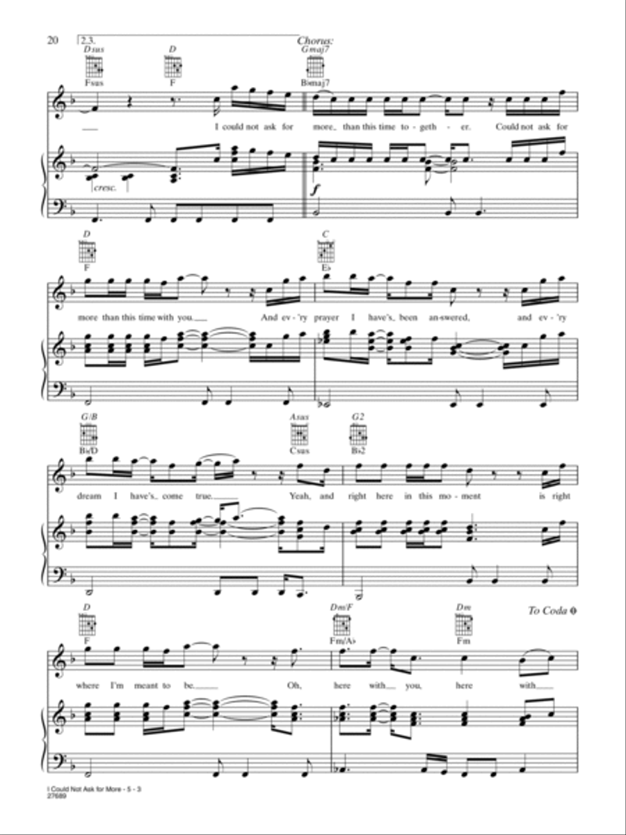 I Could Not Ask For More Piano, Vocal, Guitar scores gallery preview page 3