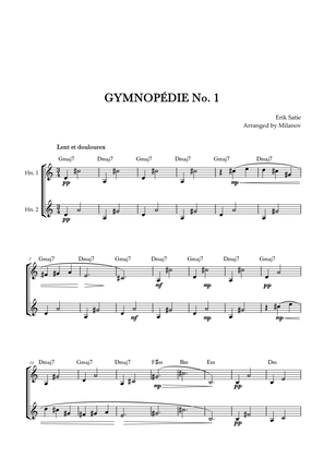 Gymnopédie no 1 | Horn in F Duet | Original Key | Chords | Easy intermediate