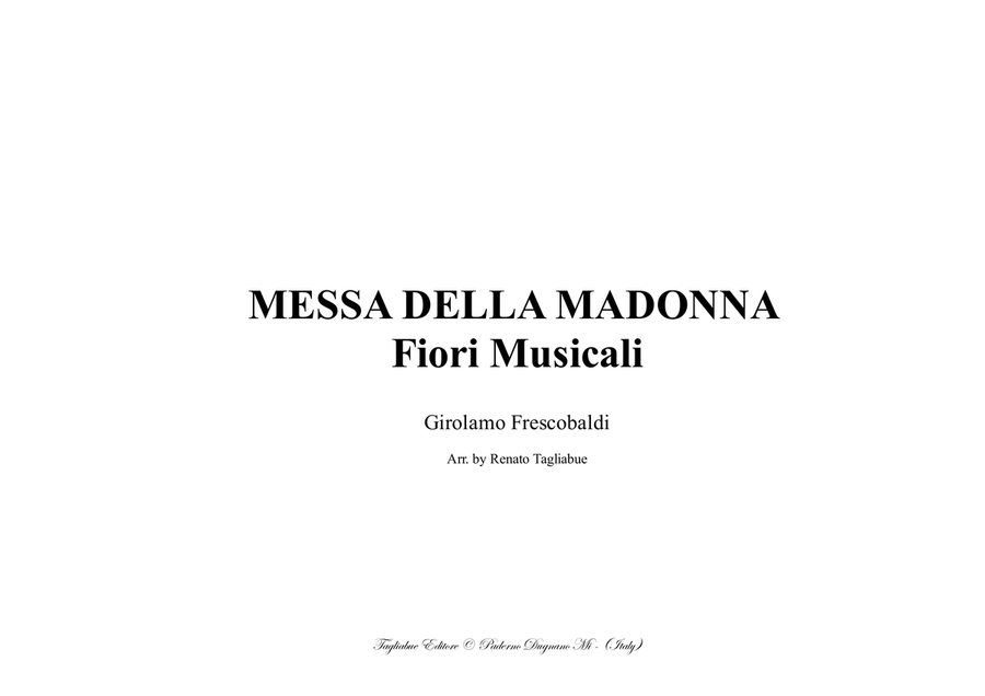 MESSA DELLA MADONNA (Mass of the Virgin Mary) - Frescobaldi - Full score - For Organ image number null