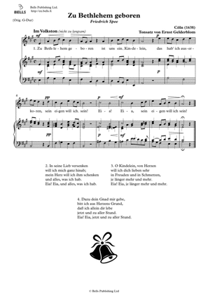 Zu Bethlehem geboren (Solo song) (A Major)