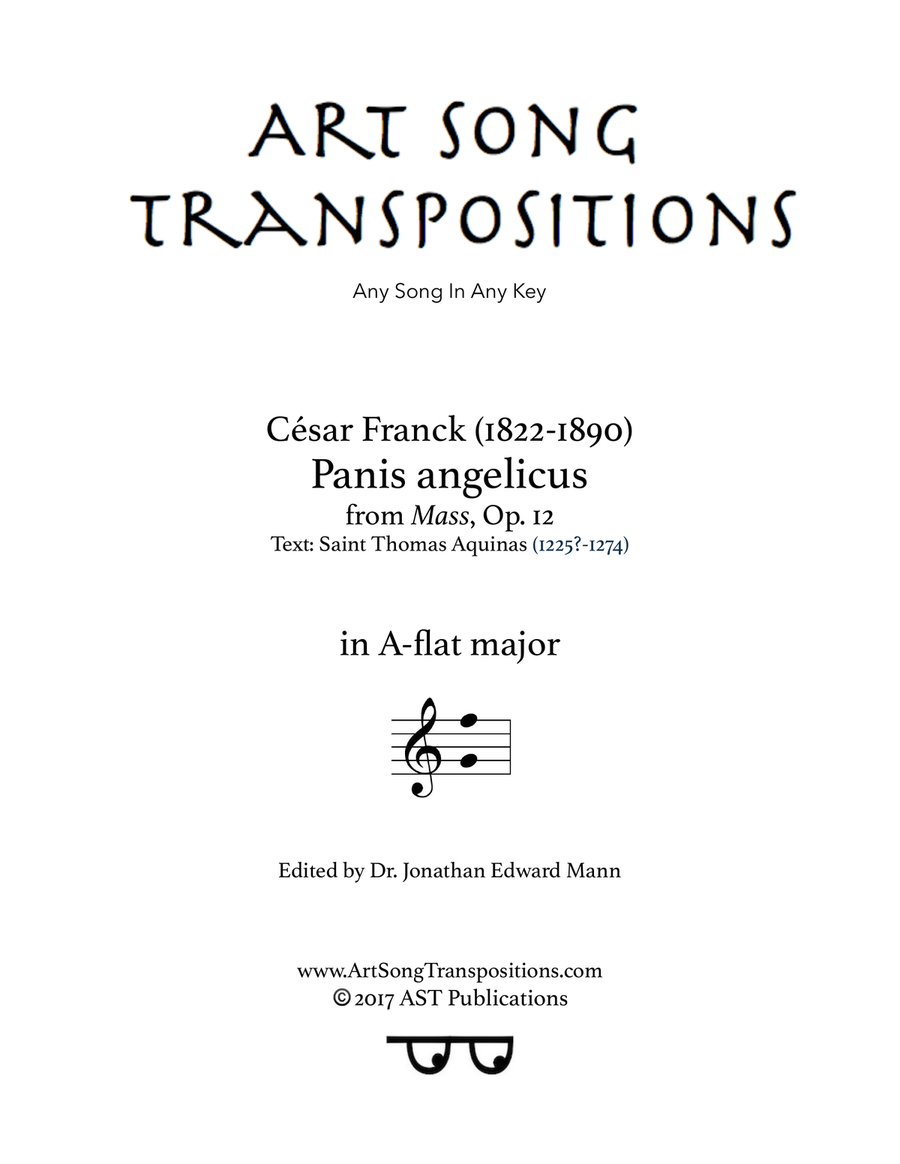 FRANCK: Panis angelicus (transposed to A-flat major) Piano, Vocal scores gallery preview page 1
