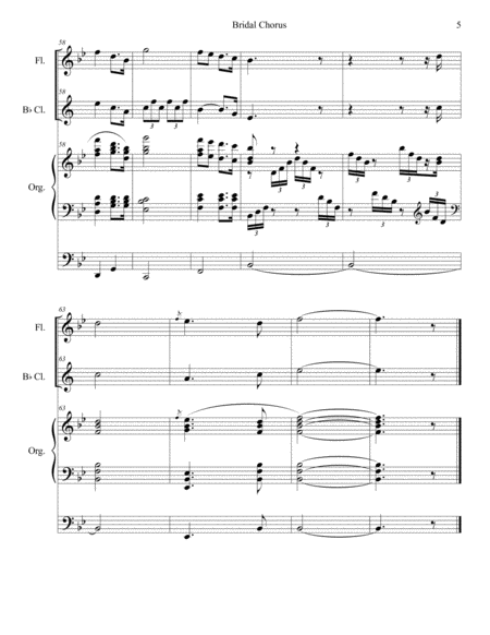 Bridal Chorus (Duet for Flute and Bb-Clarinet - Organ Accompaniment) image number null