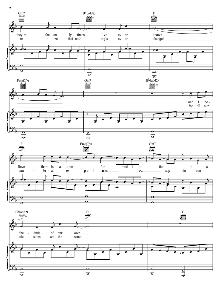 Summer, Highland Falls Piano, Vocal, Guitar scores gallery preview page 2
