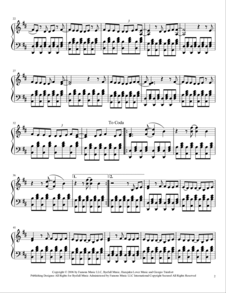 The Sweet Escape Piano Solo scores gallery preview page 2