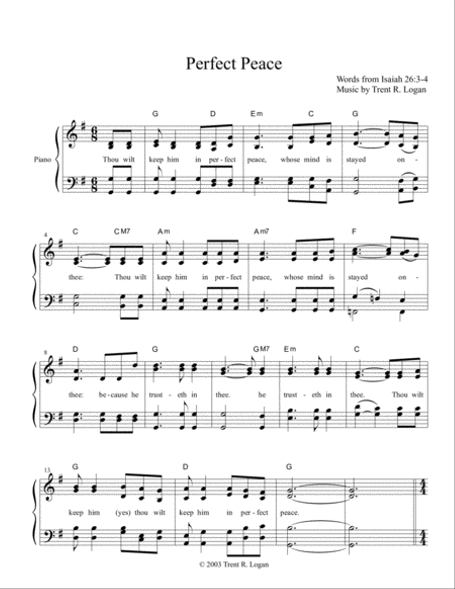 Perfect Peace 4-Part scores gallery preview page 1