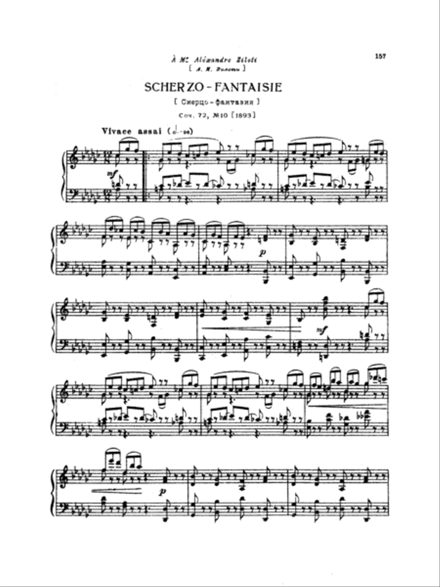 Tchaikovsky: Eighteen Piano Pieces, Op. 72; Aveu Passionne; Valse, Op. 40, No. 9, 1st Version Piano Solo scores gallery preview page 1