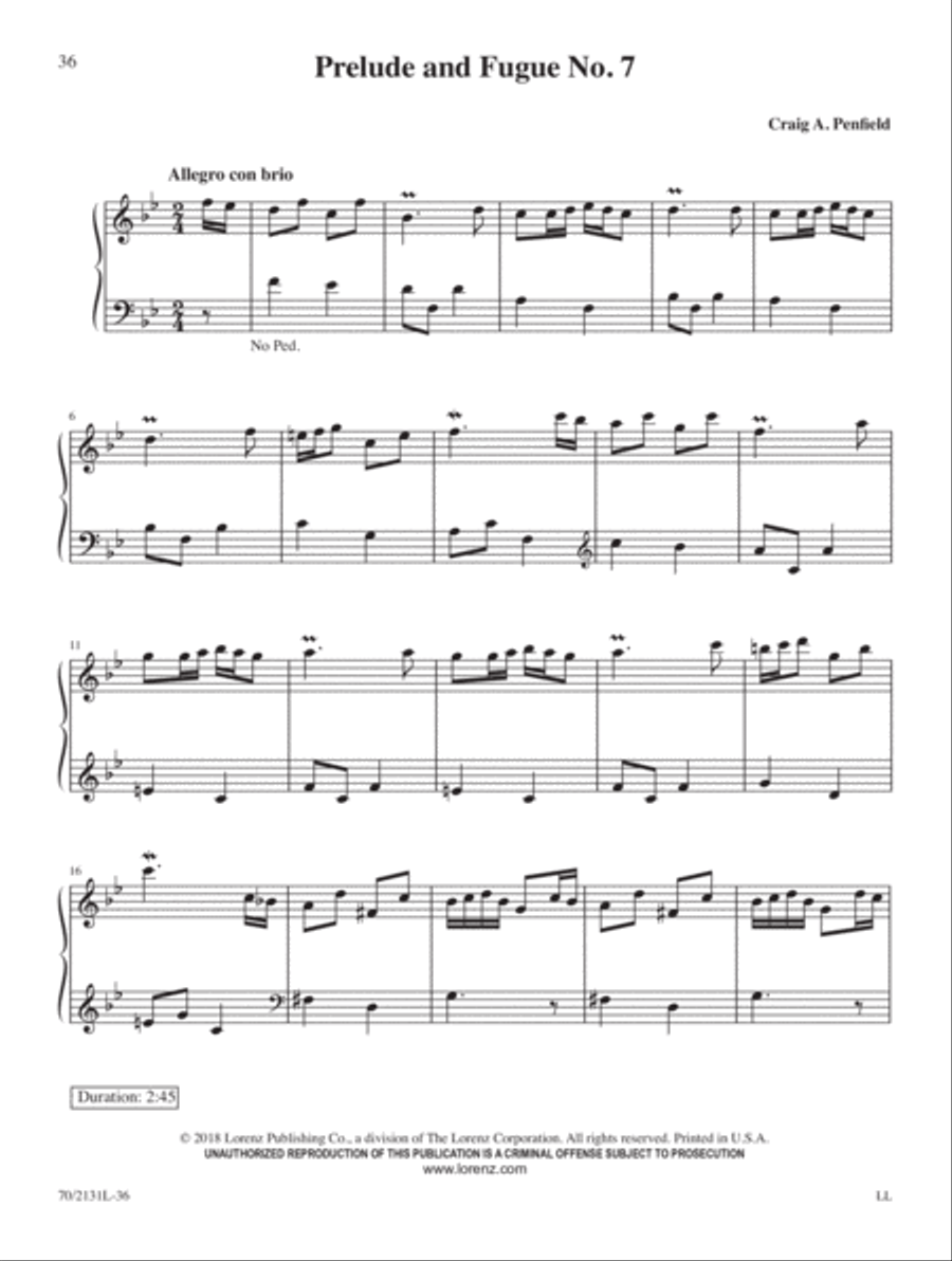 Eight New Little Preludes & Fugues Organ Solo scores gallery preview page 13