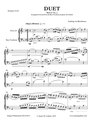 Beethoven: Duet WoO 27 No. 2 for French Horn & Bass Trombone