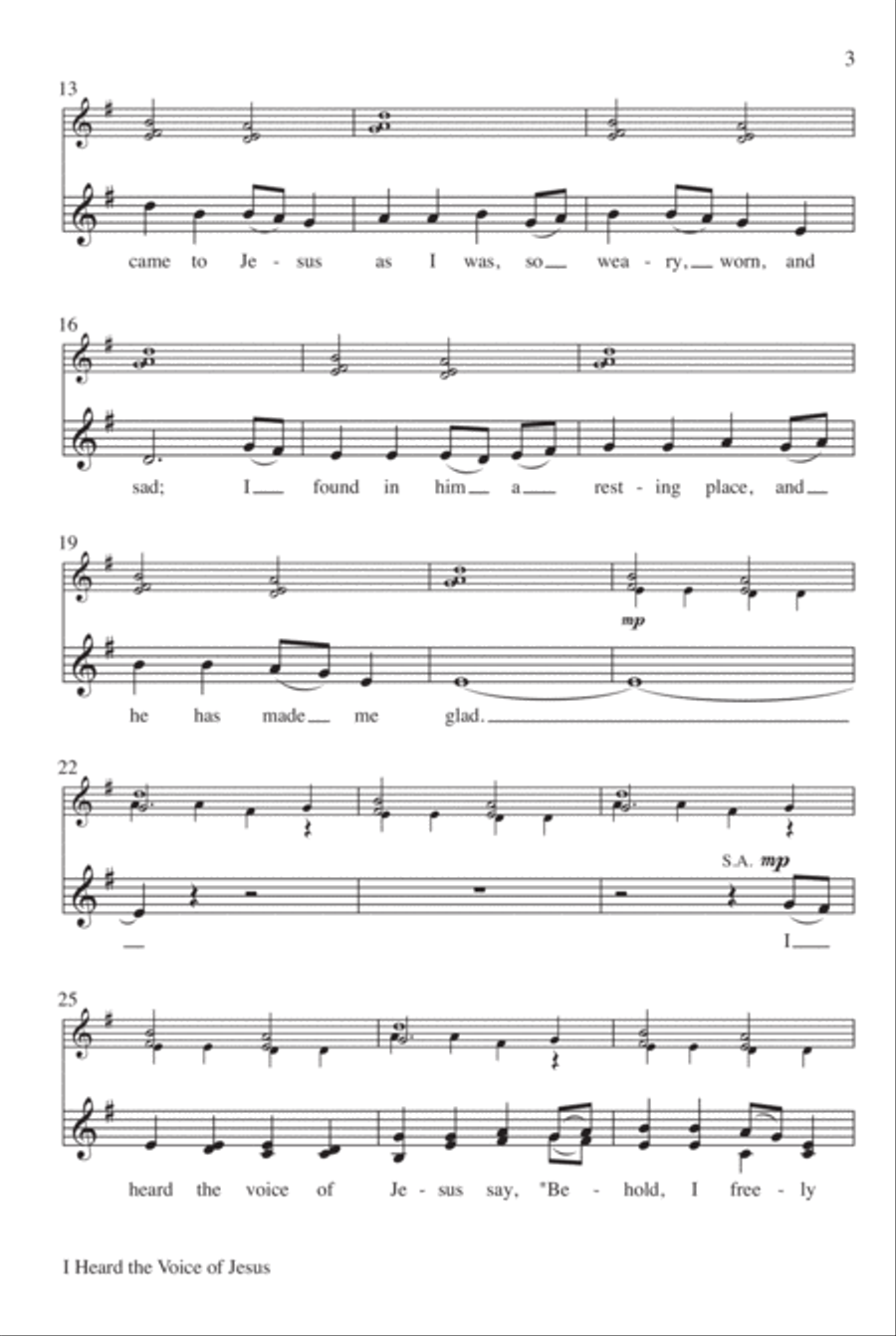 I Heard the Voice of Jesus 3-Part scores gallery preview page 10