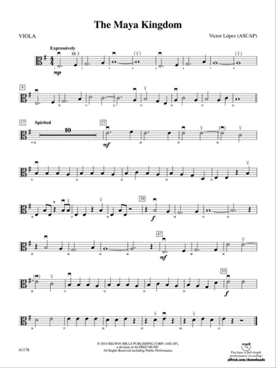 The Maya Kingdom: Viola String Orchestra scores gallery preview page 1