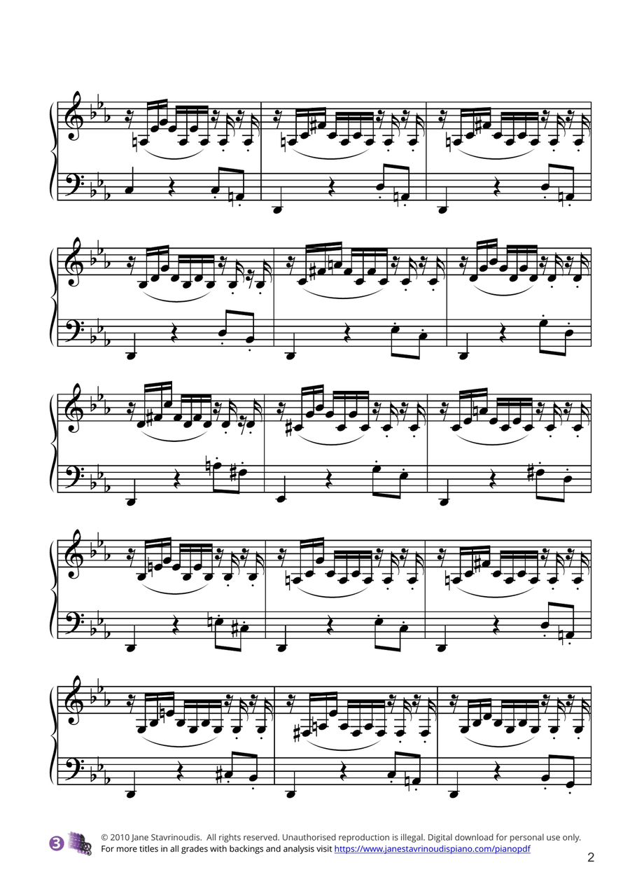 Prelude in C minor BWV 999 Piano Solo scores gallery preview page 2