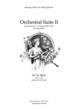 Orchestral Suite 2 BWV 1067, mov. 2-7 for string quartet