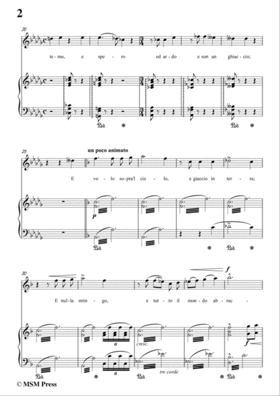 Liszt-Pace non trovo in b flat minor,for Voice and Piano Voice Solo scores gallery preview page 4