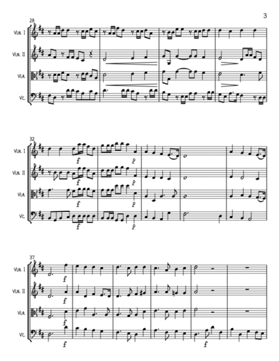 Hallelujah Chorus from MESSIAH - String Quartet String Quartet scores gallery preview page 3