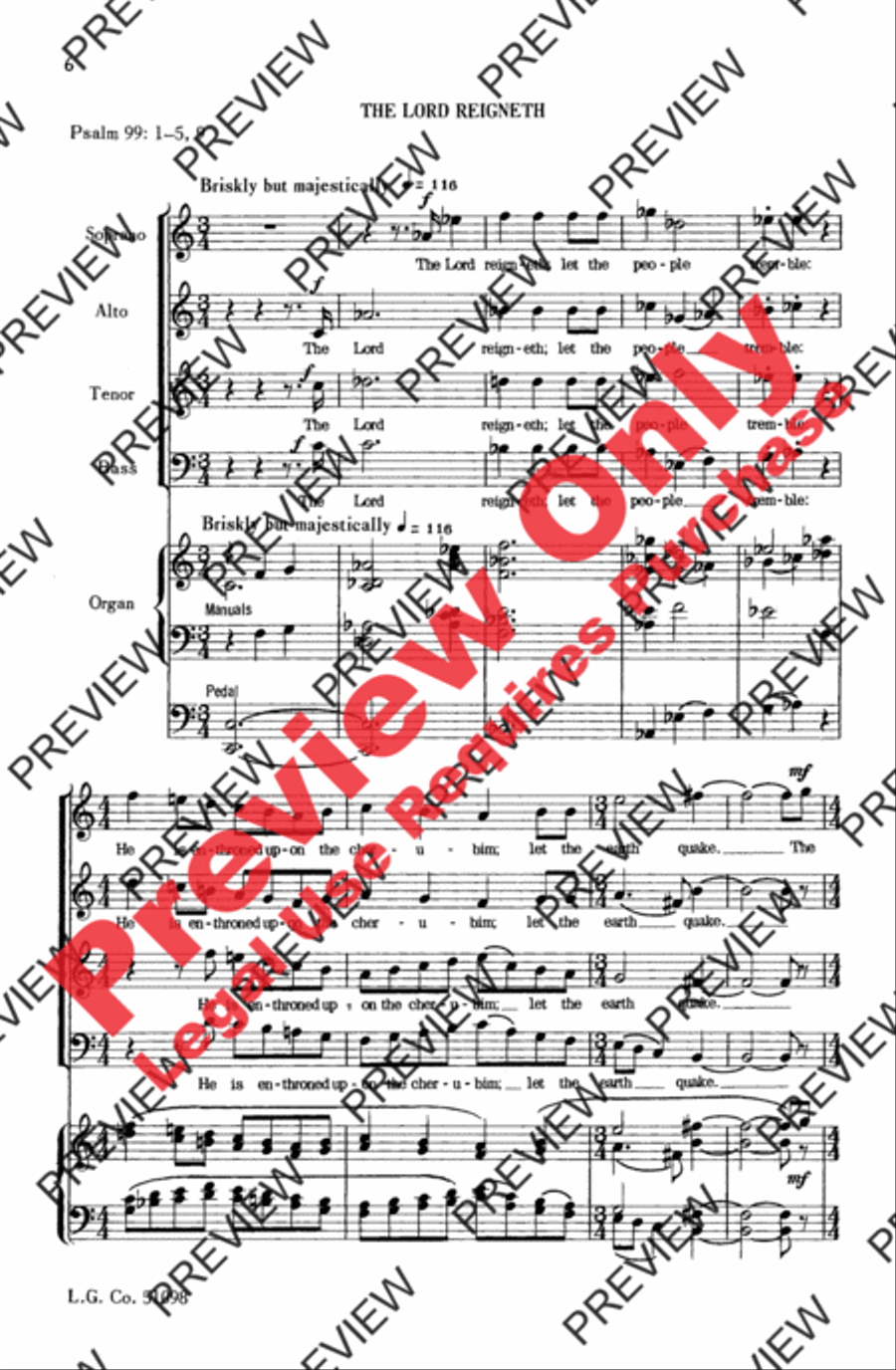 Two Psalm Motets 4-Part scores gallery preview page 6