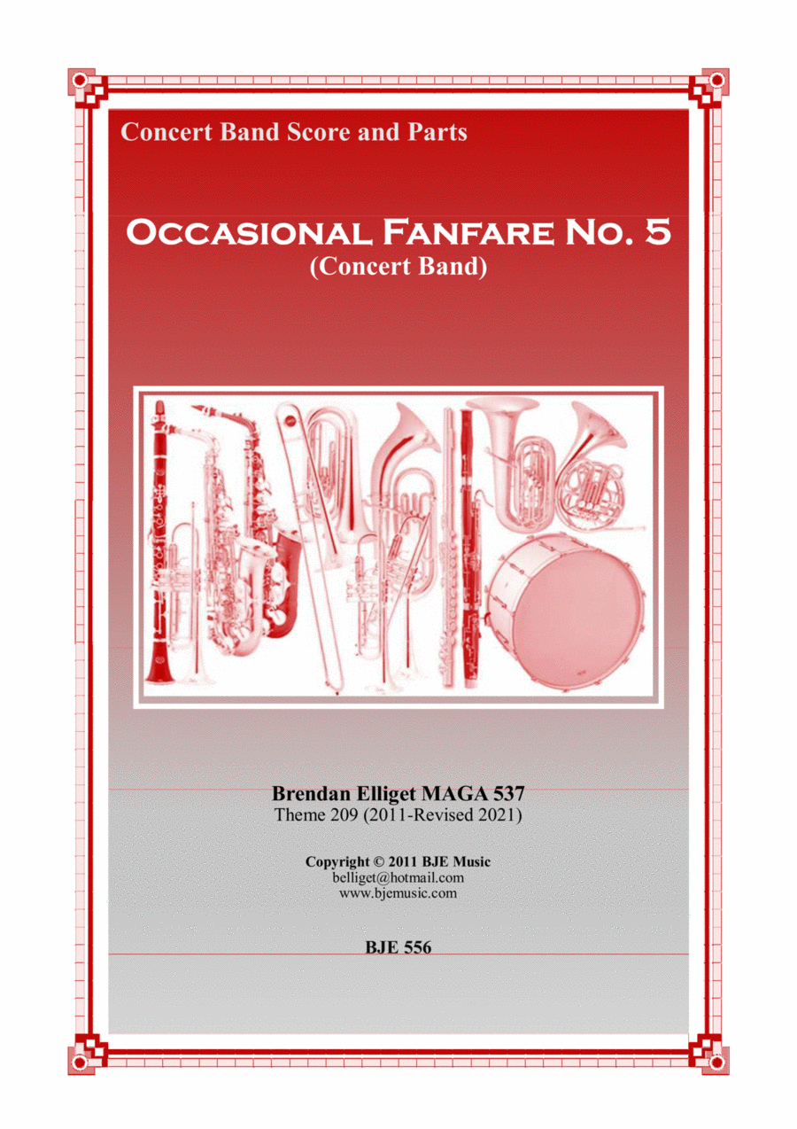 Occasional Fanfare No. 5 - Concert Band Score and Parts PDF Concert Band scores gallery preview page 1