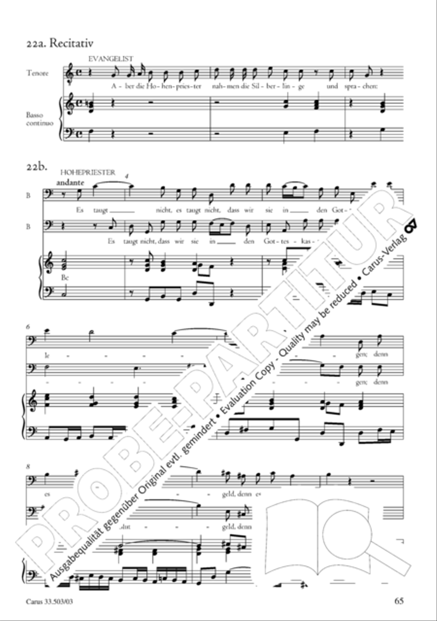 Passion according to St. Matthew (Passions-Musik nach dem Evangelisten Matthaus) SSATB scores gallery preview page 66