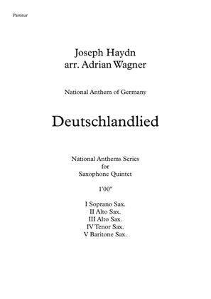Deutschlandlied (National Anthem of Germany) Saxophone Quintet arr. Adrian Wagner