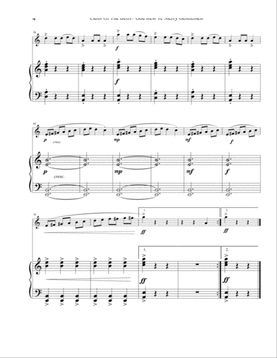 Carol of the Bells / God Rest Ye Merry Gentlemen – Violin Carol of the Bells / God Rest Ye Merry Gentlemen – Violin Violin Solo scores gallery preview page 4