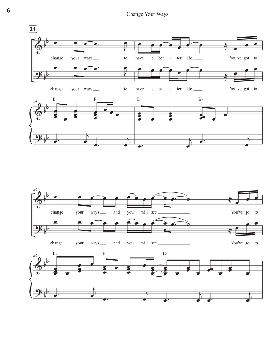 Change Your Ways 4-Part scores gallery preview page 6
