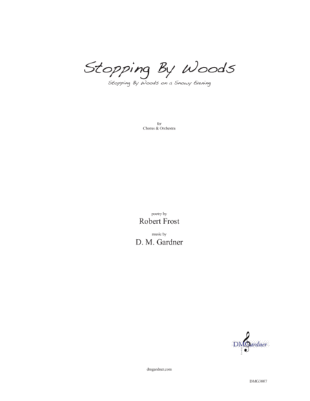 Stopping by Woods (Robert Frost) - CHORAL SCORE