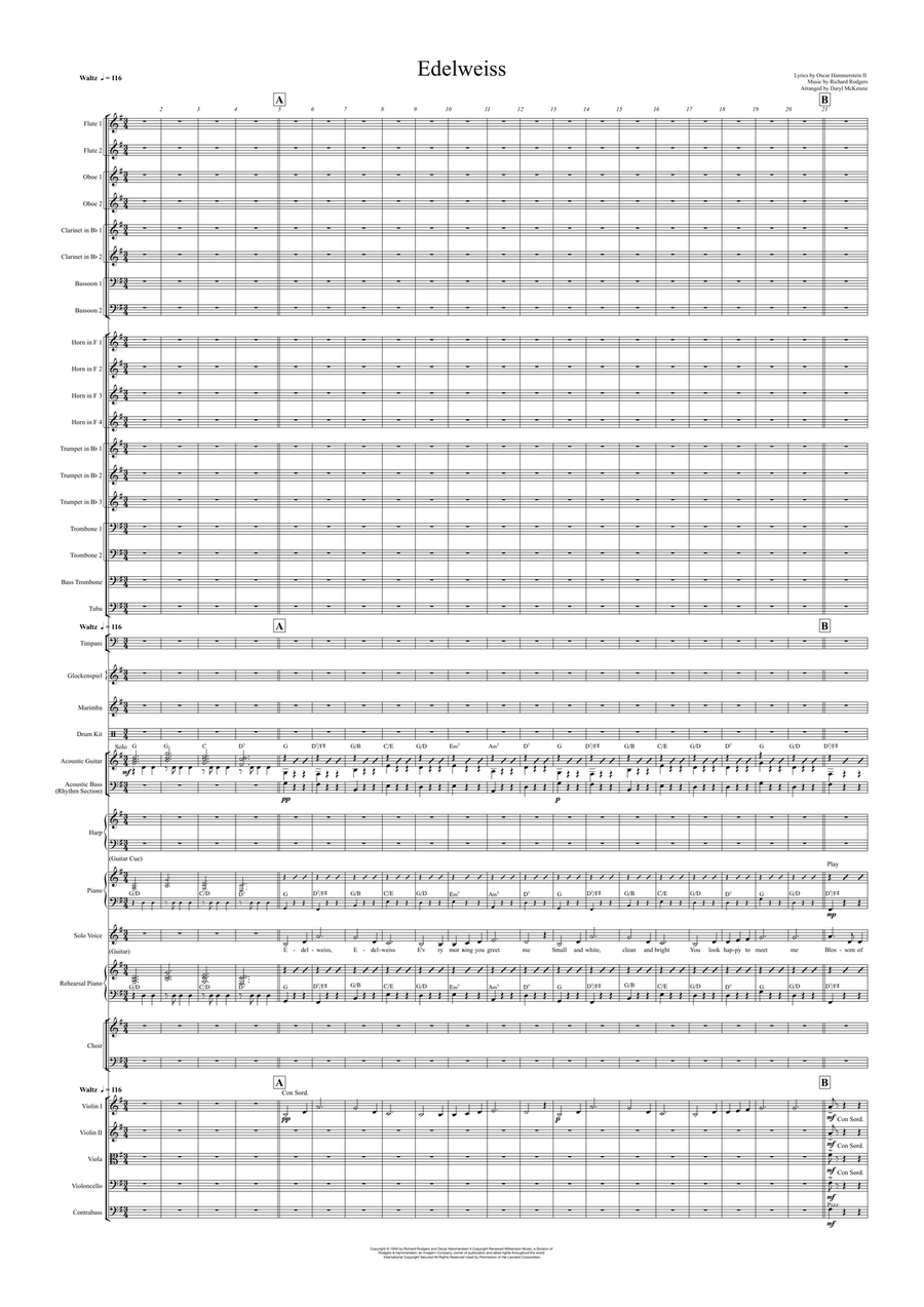 Edelweiss Full Orchestra scores gallery preview page 1
