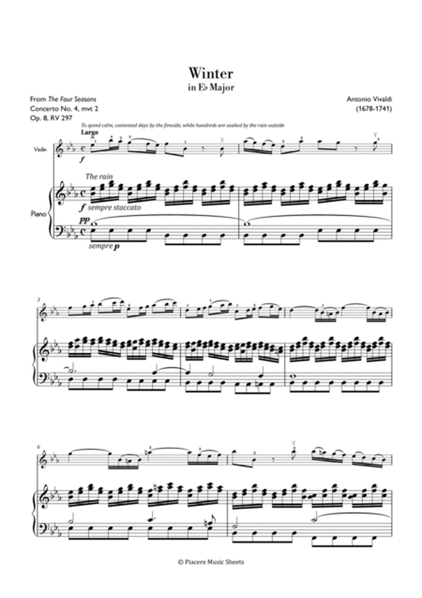 Vivaldi - Largo from Winter (The Four Seasons) in E Flat Major - Intermediate image number null