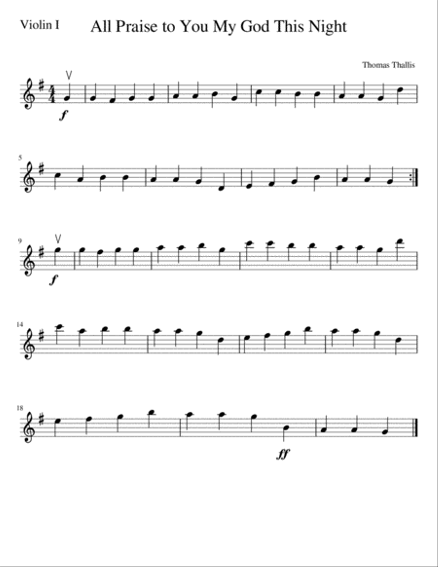 All Praise to You, My God, This Night String Quartet scores gallery preview page 4