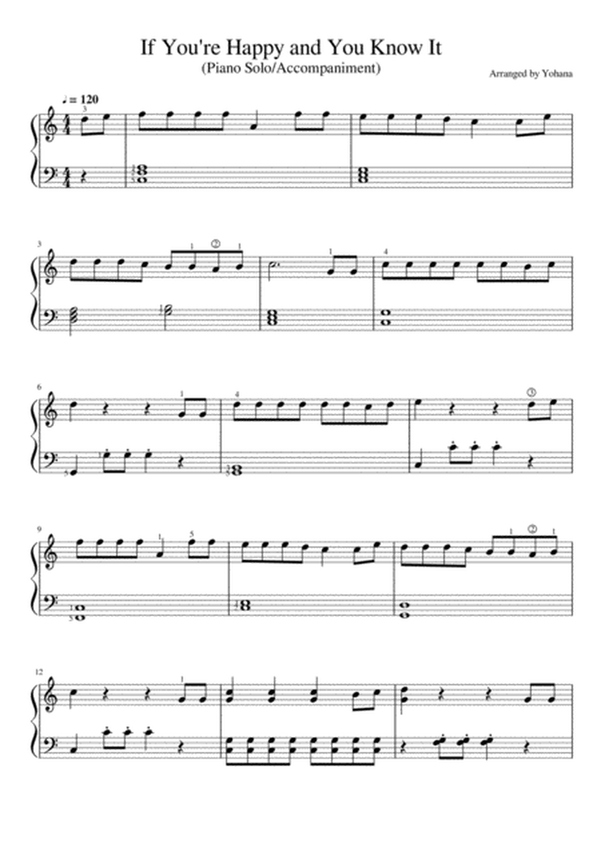 If You're Happy and You know it (Piano solo/accompaniment Royal Grade 1-2) Each song repetition in d image number null