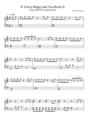 If You're Happy and You know it (Piano solo/accompaniment Royal Grade 1-2) Each song repetition in d