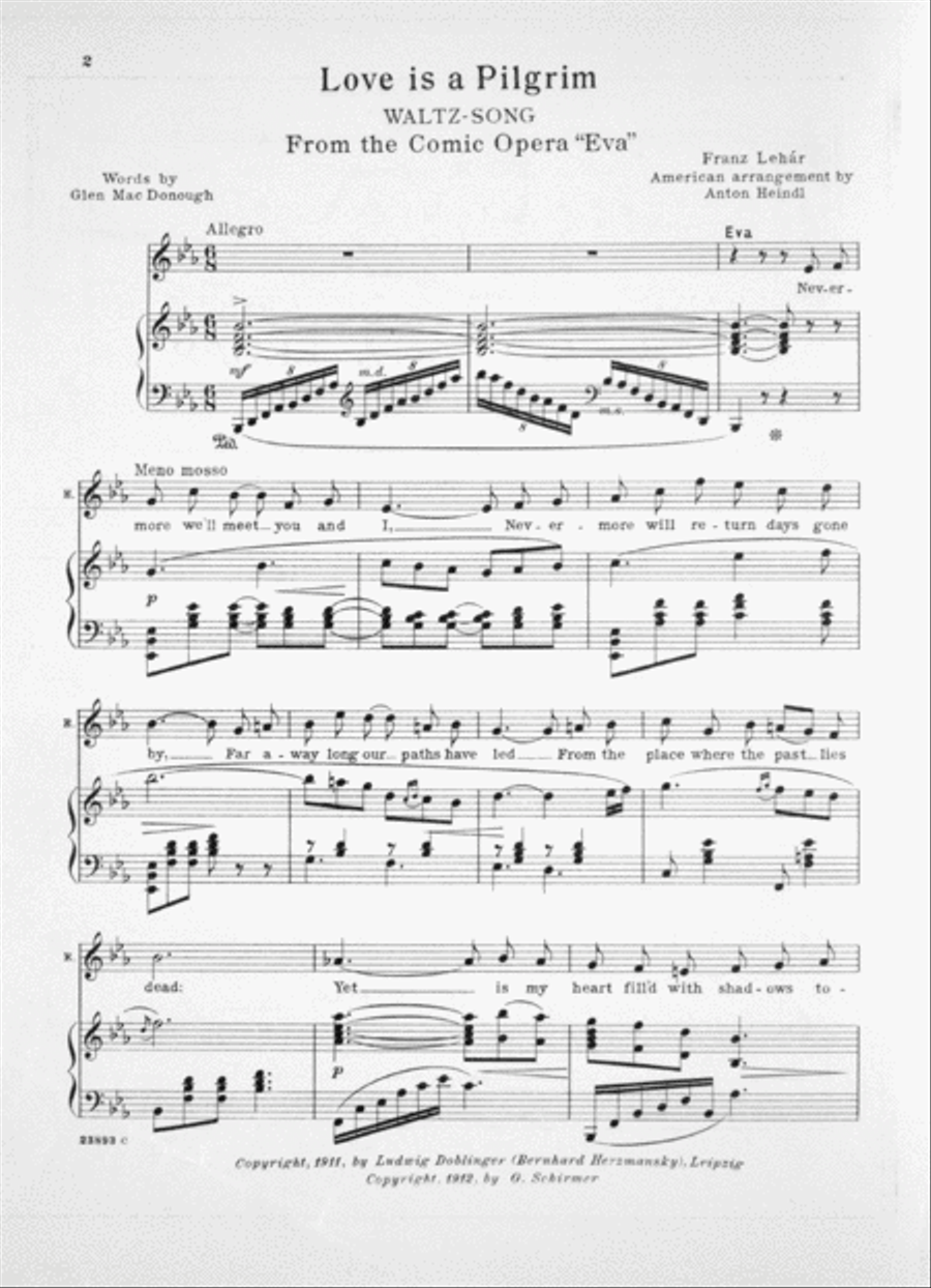 Love is a Pilgrim. Waltz Song Voice scores gallery preview page 2