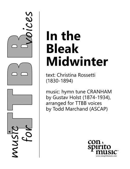 In the Bleak Midwinter - TTBB voices image number null