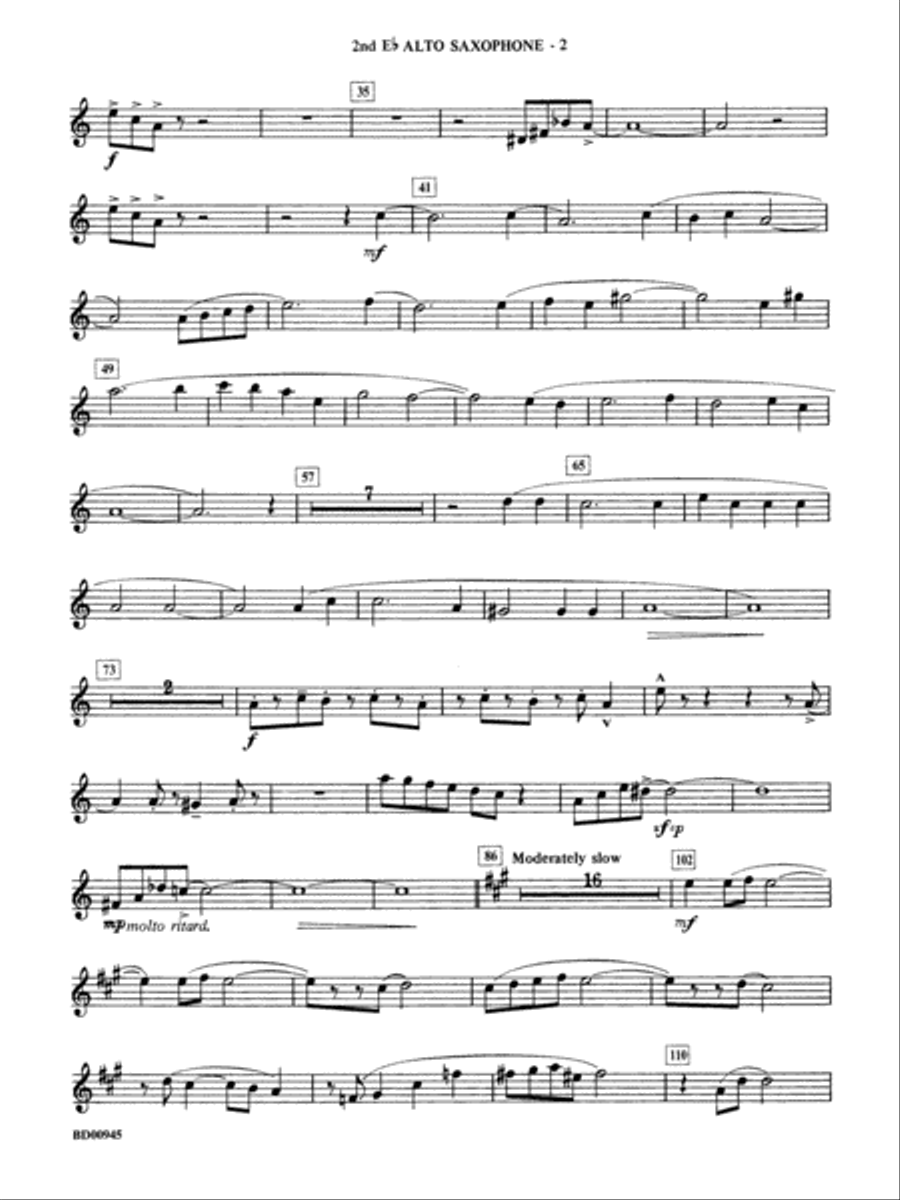 Okeanos: 2nd E-flat Alto Saxophone Concert Band scores gallery preview page 2