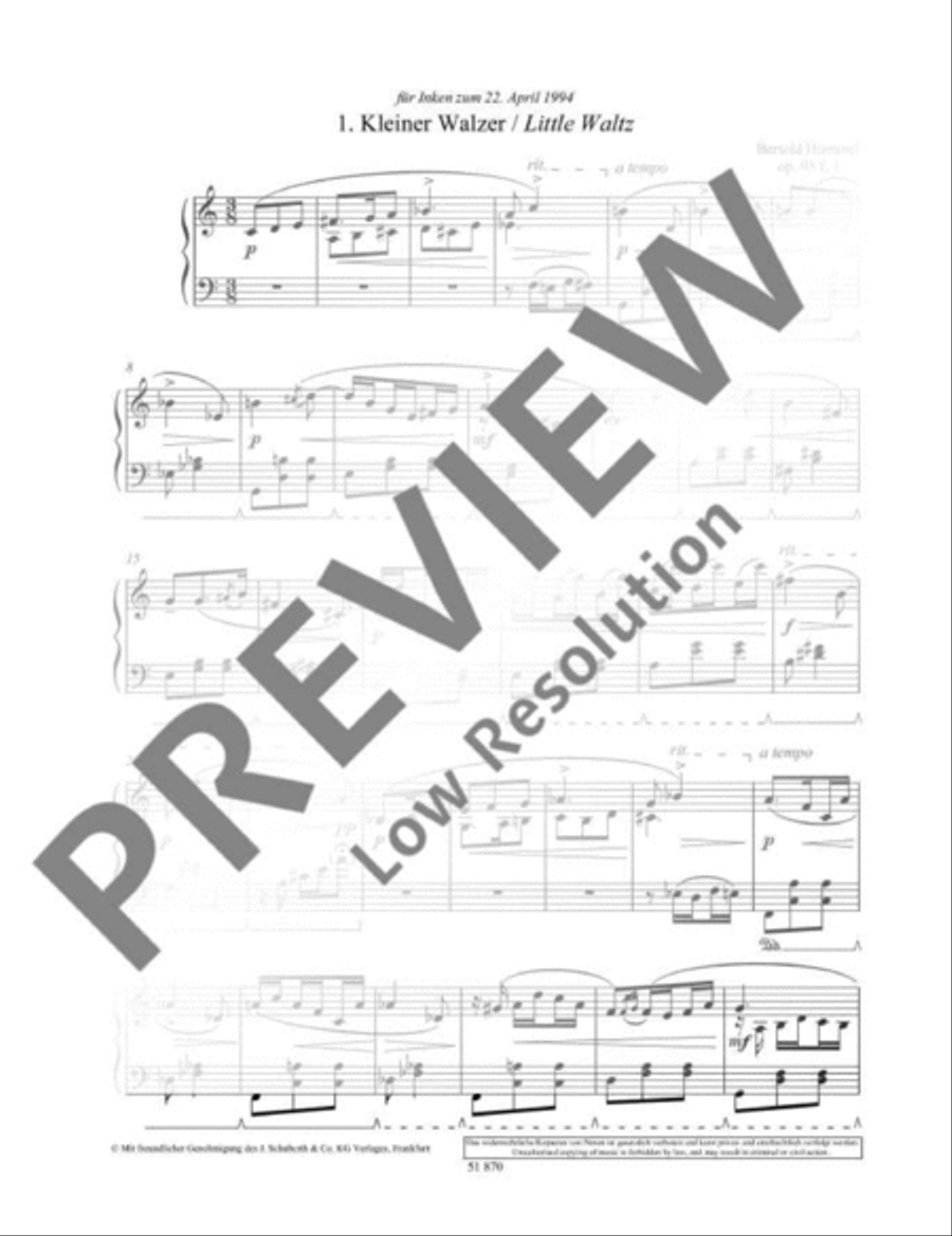 Three Waltzes Piano Duet scores gallery preview page 9