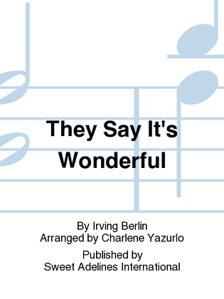 Book cover for They Say It's Wonderful