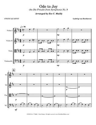 Book cover for Ode to Joy (String Quartet)