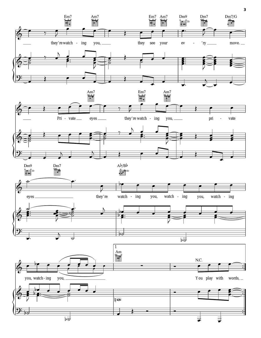 Private Eyes Acoustic Guitar scores gallery preview page 3