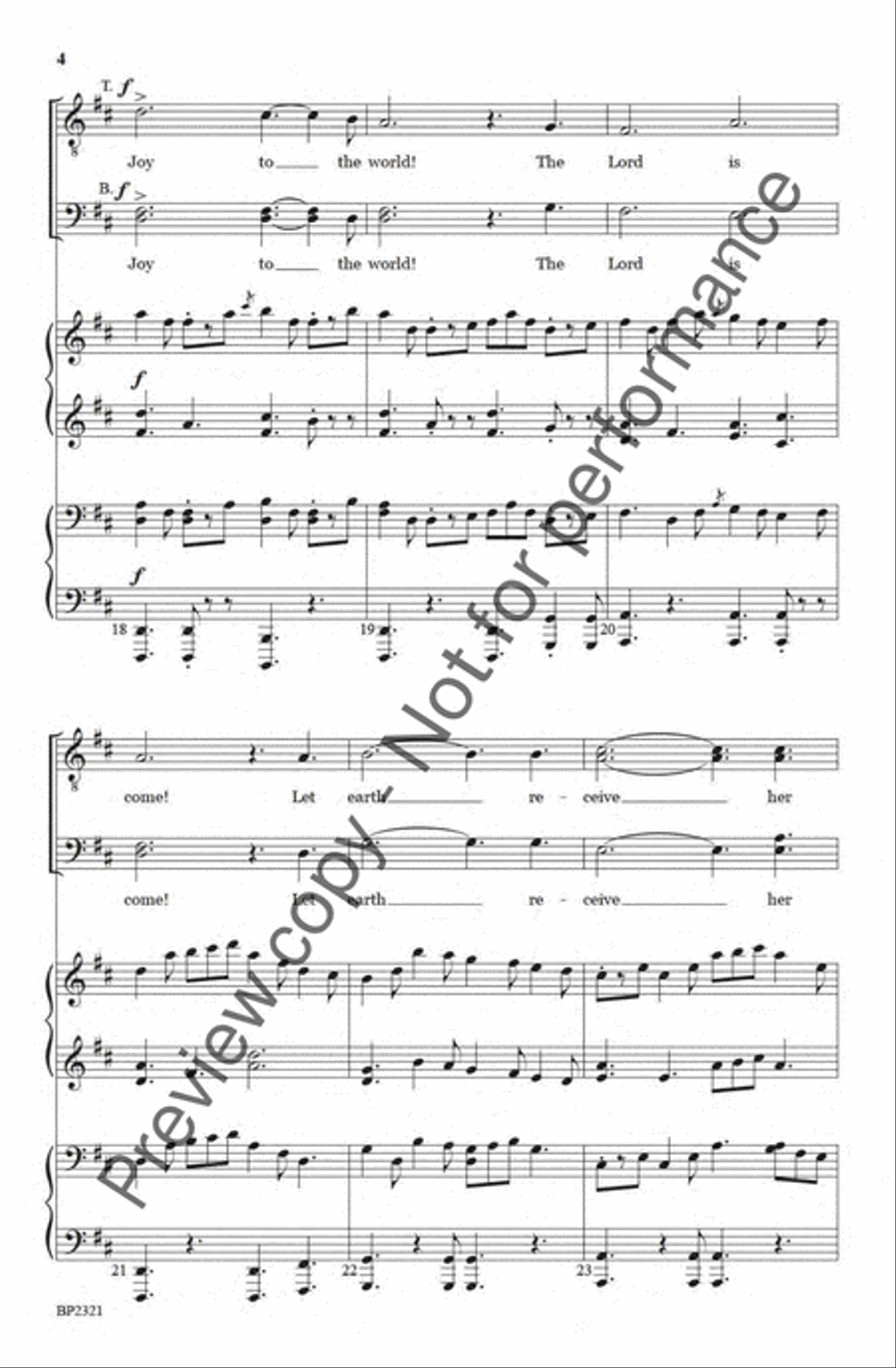 Joy to the World TTBB image number null