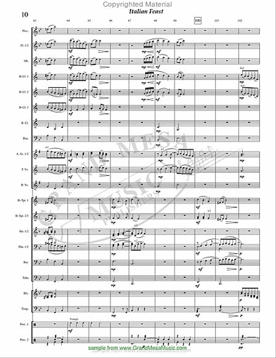 Italian Feast Concert Band scores gallery preview page 11