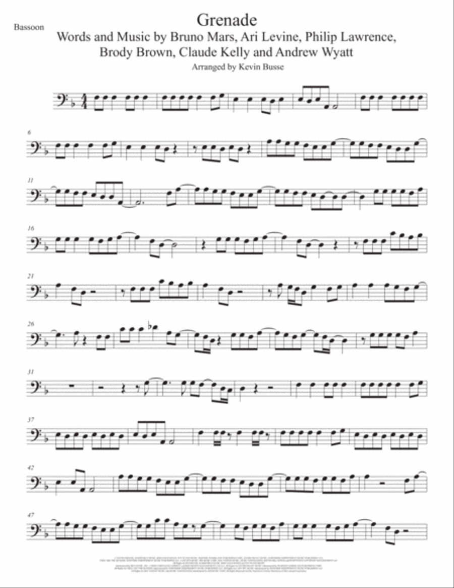 Grenade Bassoon Solo scores gallery preview page 1