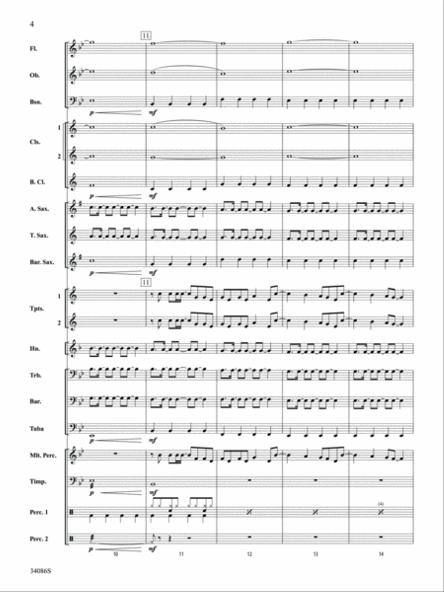 The Edge of Glory: Score Concert Band scores gallery preview page 4