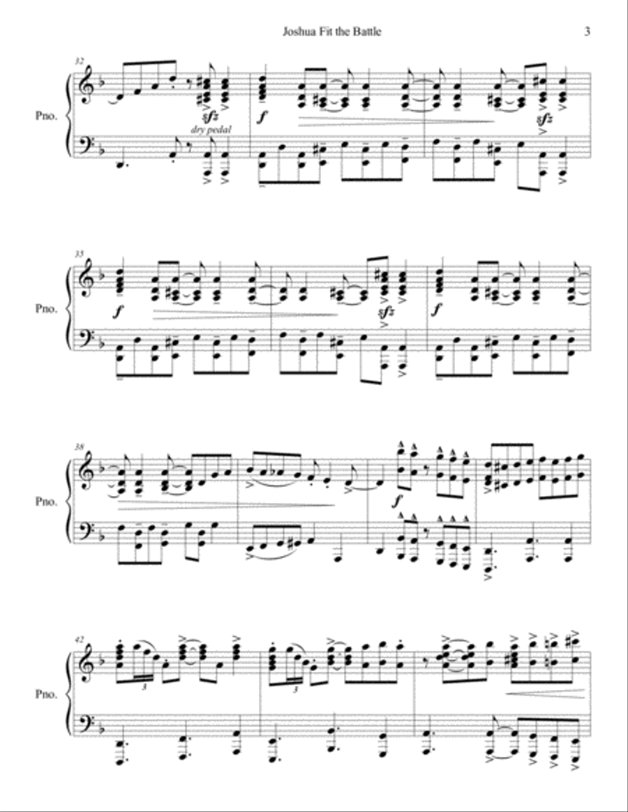 Joshua Fit the Battle - Latin Style Piano Solo scores gallery preview page 3
