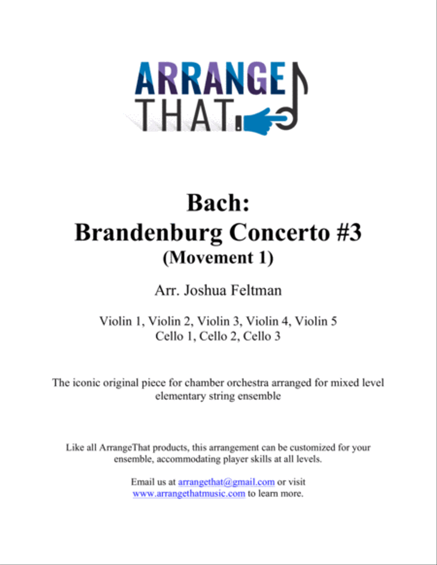 Book cover for Bach: Brandenburg Concerto #3, Movement 1
