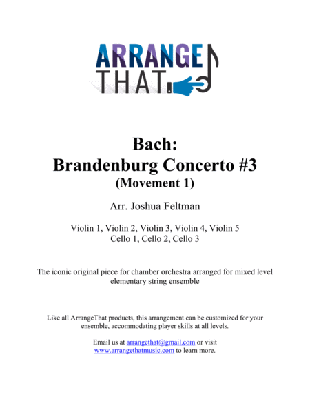 Bach: Brandenburg Concerto #3, Movement 1