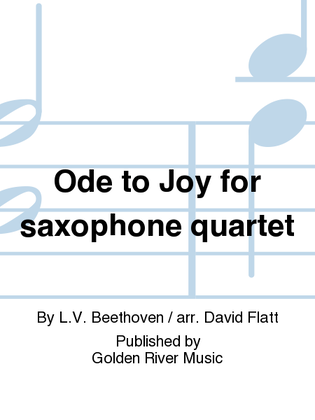 Book cover for Ode to Joy for saxophone quartet
