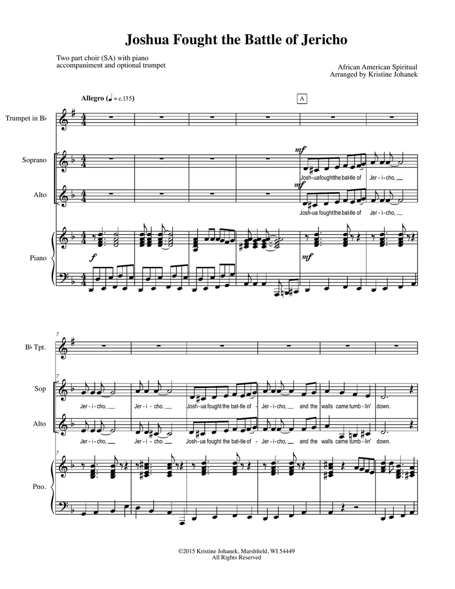 Joshua Fought the Battle of Jericho 2-Part scores gallery preview page 2